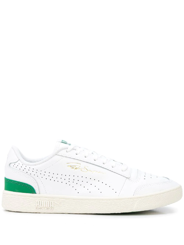 white leather pumas men's