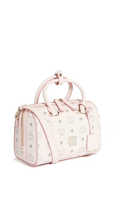 Mcm Women's Boston Essential Visetos Original Satchel In Powder