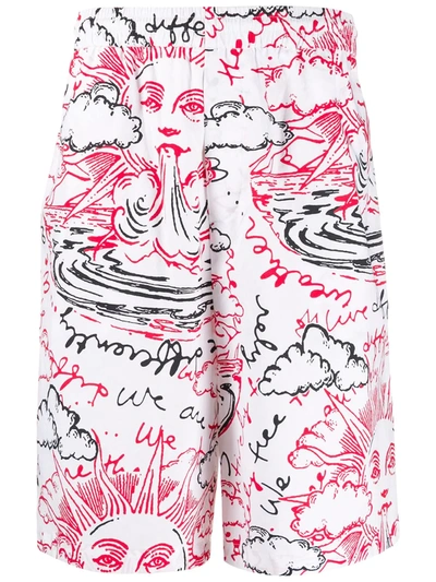 Stella Mccartney We Are The Weather Print Shorts In White