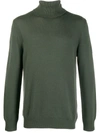 Dondup Turtleneck Ribbed Jumper In Green