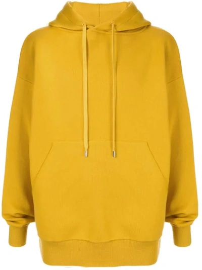 Caban Knitted Relaxed-fit Hoodie In Yellow