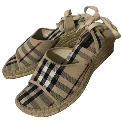 Pre-owned Burberry Cloth Sandals In Beige