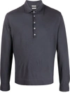 Massimo Alba Ischia Polo In Blue Cotton In Grey