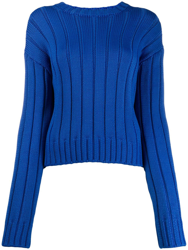 neon blue sweater