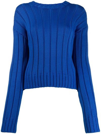 Derek Lam 10 Crosby Iola Neon Sweater In Blue