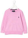 Ralph Lauren Kids' Logo Embroidered Jumper In Pink