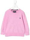 Polo Ralph Lauren Kids' Logo Embroidered Jumper In Pink
