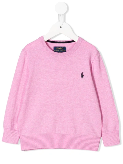 Polo Ralph Lauren Logo Embroidered Jumper In Pink