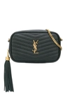 Saint Laurent Logo Crossbody Bag In Green