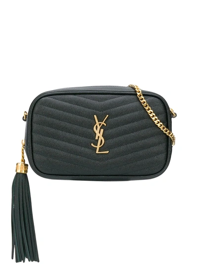 Saint Laurent Logo Crossbody Bag In Green