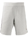 Moncler Side Stripe Track Shorts In Heather Grey