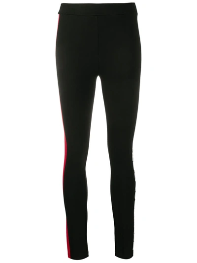 Karl Lagerfeld Contrast Panel Punto Leggings In Black