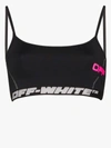Off-white Black Logo Print Sports Bra