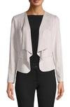 Anne Klein Plus Size Drape-front Peplum Jacket In Stone