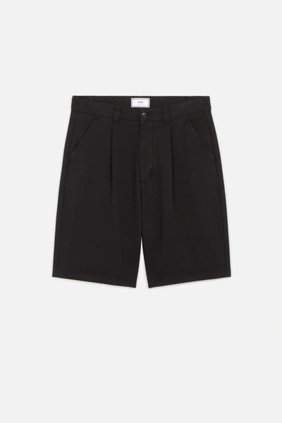 Ami Alexandre Mattiussi Pleated Bermuda Shorts In Black