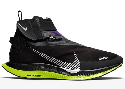 Pre-owned Nike Zoom Pegasus Turbo Shield Black/voltage Purple In Black/voltage Purple-metallic Silver