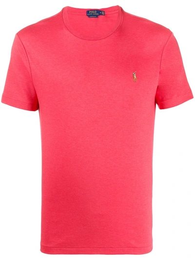 Polo Ralph Lauren Embroidered Logo Crew-neck T-shirt In Red