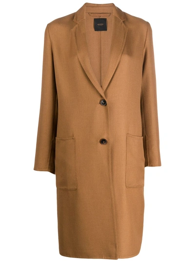 Agnona Fitted Single-breasted Coat In Neutrals