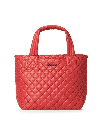 Mz Wallace Metro Small Metro Tote Deluxe In Medium Red