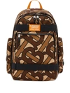 Burberry Large Sonny Tb Leather-trim Monogram Print Nevis Backpack In Brown