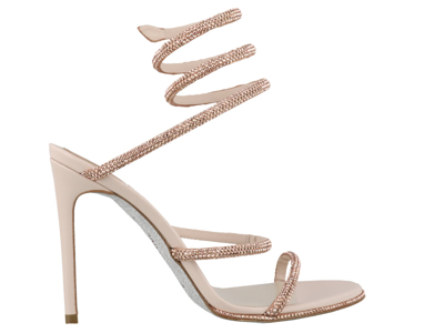 René Caovilla Cleo Wraparound Crystal-embellished 110mm Pumps In Gold