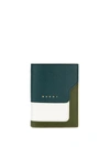 Marni Colour-blocked Logo Wallet In Blue