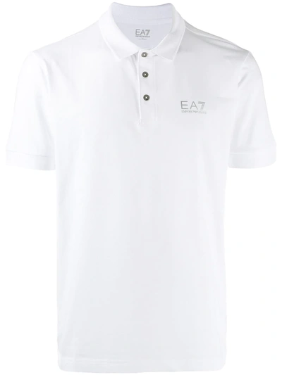 Ea7 Emporio Armani Logo Polo衫 In White