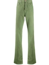 Kiton Mid Rise Straight-fit Trousers In 绿色