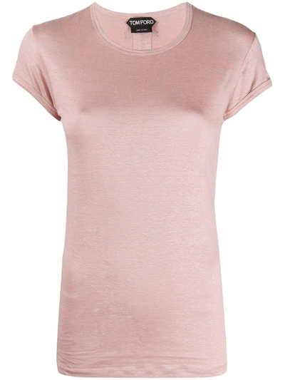 Tom Ford Logo-patch Slim-fit T-shirt In Pink