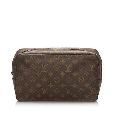 Pre-owned Louis Vuitton Monogram Trousse Toilette 28 In Grey