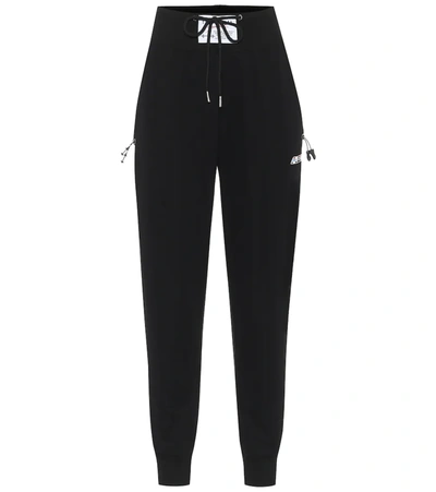 Adam Selman Sport Logo-detail Jersey Jogging Bottoms In Black