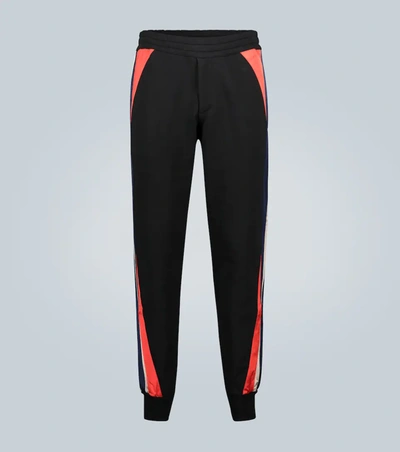 Alexander Mcqueen Jogger Sweatpants With Patch Inserts In Black