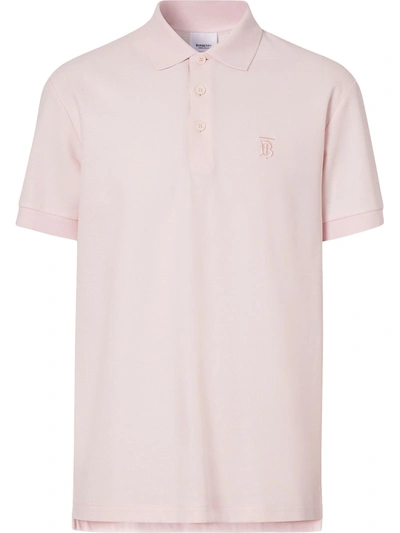 Burberry Embroidered Logo Polo Shirt In Pink