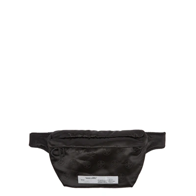 Off-white Black Logo-jacquard Satin Belt Bag
