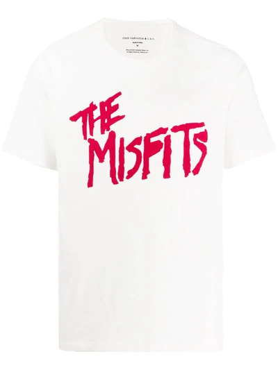 John Varvatos The Misfits Cotton Logo Graphic Tee In White