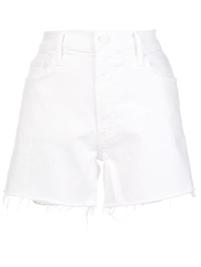 Mother The Sinner Frayed Denim Shorts In Fairest Of Them All In White