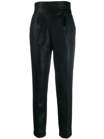 Pinko High-waist Tapered Trousers In Black