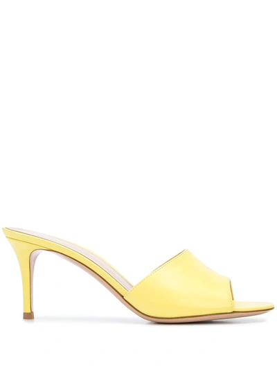 Gianvito Rossi Heeled Open-toe Mules In Yellow