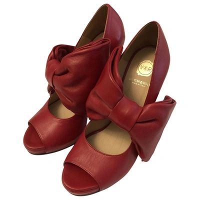 Pre-owned Viktor & Rolf Leather Heels In Red