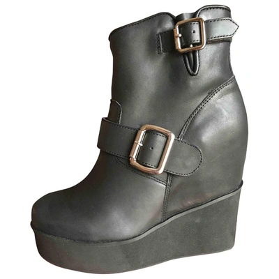 Pre-owned Jeffrey Campbell Leather Ankle Boots In Black