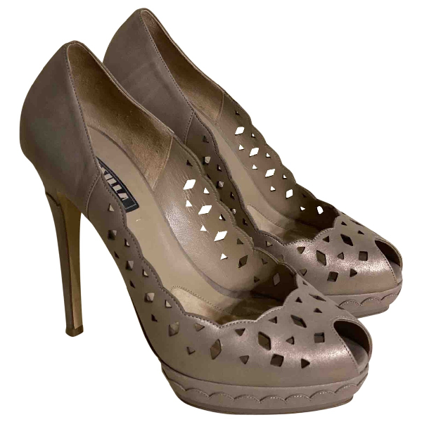 metallic leather heels