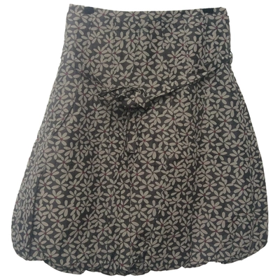Pre-owned Hoss Intropia Silk Skirt In Anthracite