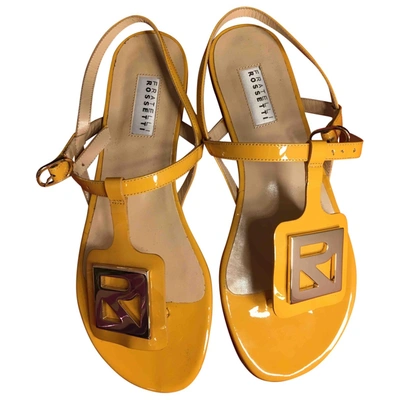 Pre-owned Fratelli Rossetti Patent Leather Sandal In Yellow