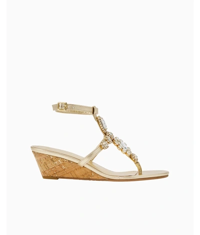 Lilly Pulitzer Katelyn Embellished Wedge In Gold Metallic