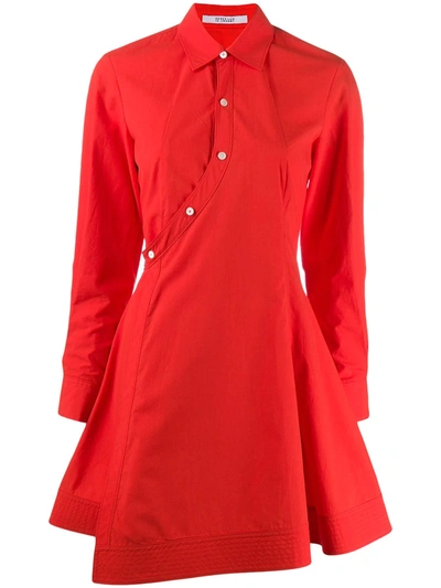 Derek Lam 10 Crosby Poplin Short Dress In Red