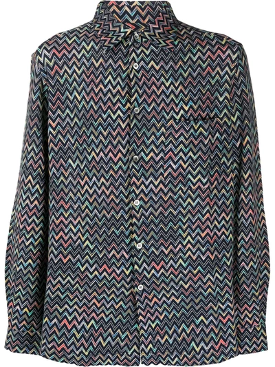 Missoni Zig Zag Print Shirt In Blue