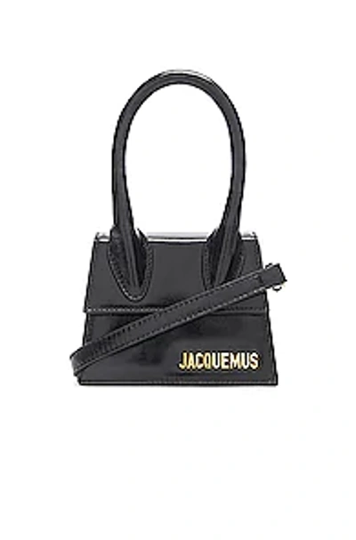 Jacquemus White Le Grand Chiquito Leather Tote Bag In Black Leather