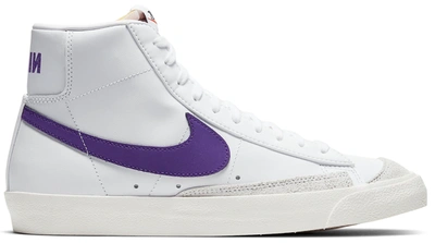 Pre-owned Nike  Blazer Mid 77 Vintage White Voltage Purple In White/voltage Purple-sail