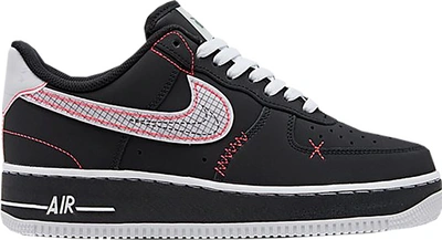 Pre-owned Nike  Air Force 1 Low Schematic Black White Bright Crimson In Black/white-bright Crimson-green Strike