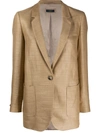 Peserico Single Buttoned Blazer In Neutrals
